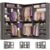 iSunirm 108″ L-Shaped Closet System with 6 Drawers, 9FT Corner Closet System with 6 Hanging Rods & Corner Tower, Heavy Duty Walk-in Wardrobe Organizer with Closed & Half-Open Drawers, Set of 3, Oak