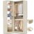 iSunirm 36” Corner Closet System with Adjustable Shelves, Heavy Duty Corner Closet Organizer System with 7 Shelves & 2 Hanging Rods, Versatile L Shaped Walk-in Closets, Load 800+LBS, White Oak