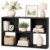 IULULU 6-Cube Storage Organizer Shelf, Freestanding Bookcase – Black