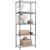 IZEUK 5-Tier Black Metal Storage Shelves, Adjustable Wire Shelving Unit for Kitchen, Bathroom, Pantry, Office, Garage, Organizer Wire Rack, 1250 lbs, 13.7″ D x 23.6″ W x 63″ H