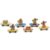 Jack Rabbit Creations Bamboo Pull Back Surfer Racers, Kids & Dogs, Set of 6