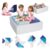 Jadoxy Modular Kids Play Couch Tangram Square Puzzles Sofa Furniture with Ball Pit Toddlers Couch Inspiring Child Creativity Children Building Fort Foam Sofa for Playroom Bedroom,Blue