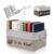 JAMMY JOEY TBR Basket Organizer with Book Holder – Foldable Reading Caddy & Storage Bin, To Be Read Literary Gift for Readers, Christmas Bookworms, Home Decor (off white)