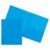 JAM PAPER Plastic 2 Pocket POP Folders – Durable School Folders – Light Blue – 6/Pack