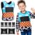 Janmercy Weighted Vest for Kids Ages 4 to 7 and Ages 8+ Boy Girl Adjustable Breathable Compression Vest for Processing Issue (Animated Style,Small,Denim Blue,Beige)