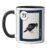 Japanese Karuta Karasu Crow Folk Game Scene Classic Motif Ceramic Mug, Black/White