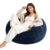 Japovker Bean Bag Chair, 4ft Bean Bags Chair with Flannel Cover, Memory Foam Filling, Round Sofa for Living Room, Bedroom, College Dorm (Blue, 4FT)