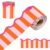 JarThenaAMCS Striped Bulletin Board Border Orange Pink Scalloped Die Cut Border Trim Roll Classroom Borders for Back to School Summer Chalkboard Wall Decor