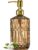 JASAI 18Oz Amber Glass Soap Dispenser with Gold RustProof Pump for Bathroom