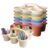 JEChrochen 6 Pack Classroom Caddy Organizer with Handle Macaron Plastic Table Caddy 6 Compartments Storage Cup Holder for School Supplies Art Crafts Crayons Pencil Stackable Desk Caddy for Office Home