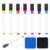 JEFURE 8 Pcs Colorful Magnetic Dry Erase Markers with Eraser, White Board Mini Dry Erase Markers with Eraser Cap, Fine Point Tip Student White Board Markers for Teachers Office School Supplies