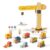 JERIDOO Interactive Wooden Construction Toy Crane, Rotating Base, Lifting Hook, with Vehicles, Excavator, Cement Mixer and Road Signs, 18-Piece Set for Toddlers 3-6, 8, Non-Toxic Wood, Parent-Designed