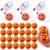 Jerify 48 Set Halloween Stress Balls Gift Bulk 2.48 Inch Large Pumpkin Foam Stress Ball with Cards and Organza Bags for Halloween Party Favor Gift Carnival Reward Prizes