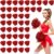 Jerify 60 Pcs Cheerleading Pom Poms Bulk with Handles,Red