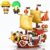 JESGO Sunny Thousand Pirate Ship Micro Building Blocks, 1 Piece Creative Pirate Boat Featuring 2 Cute Figures, Challenging Building Blocks for Adult Teen 14+(2000PCS)