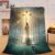 Jesus Christian Throw Blanket Jesus Walking on Water Fleece Blanket Christ Cross Religious Soft Cozy Fuzzy Plush Warm Stuff Bedding Blankets Gifts for Boys Girls Kids Adult Men Women 40″X50″