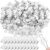 Jetec 48 Pack 1.25in/32mm White Metal Binder Clips Bulk Medium Reusable Fold Back Binder Clips Paper Clamps Spring Steel Sturdy for Home Office School Supplies