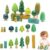 JETMHH Wooden Tree Toys Balancing Stone Blocks | Wooden Sorting Stacking Balancing Stone Rocks for Toddlers 3+ | Lightweight Colorful Educational Toys (Forest)
