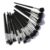 JFELDDIE 15 black makeup brush sets, complete set of conical tail brushes, beauty tools