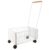 JHKNNK Rolling Shopping Trolley with Swivel Wheels and Heavy Duty Load Capacity, White Iron Library Book Cart with Pull Rod and High Sided Basket for Home and Office Use