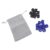 Jiawu 20 Pcs Dice Set 16mm Impact Proof Dice for Educational Games Black and Blue Plastic Storage Bag