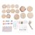 Jiawu Wooden Painting Kit, Glow in the Dark Safe Wood Material Kids Craft Kit, Wood Slices Painting Activities with 15 Slices 6 Watercolor Pens 3 Paintbrushes 2 Paint Boxes