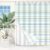 jieprom 3 in 1 Shower Curtain Set, Green Striped Bath Curtain and PEVA Liner Set with 13 Double Sided Steel Hooks