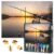 Jigsaw Puzzle 1000 Pieces for Adults Black and White Carp Fishing at Sunset Lake Scene Monochrome Wall Art Living Room Decor Challenge Puzzle 27.5 x 19.7 Inches