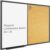 JILoffice White Board & Bulletin Corkboard Combination, Combo Board 48 x 36 Magnetic Whiteboard, Black Aluminum Frame Wall Mounted Board for Office Home and School with 10 Push Pins