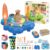 JIMI Kids Pottery Wheel Kit – Clay Toy Arts and Crafts for Kids Ages 4-8, Kids Pottery Studio with Foot Pedal & Apron, Air Dry Clay Pottery Craft Kit Gift for Girls Boys Age 3+, Dinosaur