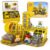 JIMI Mini Magnetic Tiles-Engineering Theme, 100pcs Magnet Building Tiles Travel Set, STEM Educational 3D Blocks with 2 Figures, Magnetic Construction Stacking Toy Gift for Boys Girls Ages 3+