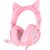 Jimonyer Gaming Headset with Microphone, 7.1 Surround Sound and Noise Canceling Over Ear Headphones for PC/PS4/PS5/Xbox Series/Switch, RGB Light and Soft Imitation Protein Earmuffs (PinkCat)