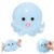 JINGGWW Crystal Sequin Octopus Taba Squishy – Cute Taba Stress Relief Toy, Kawaii Fidget Ball for Desk, Office & Gifts (Blue)