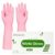 JINGLIKANG 16 inch Nitrile Disposable Gloves Long Sleeved Blue 6Mil Durable Waterproof Latex Free Cleaning Dishwashing 50PCS (50, Pink, L)