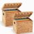 Jingmore 2 Pack Water Hyacinth File Storage Box with Scalloped Lid Collapsible Letter Size Hanging Filing Organizer Basket for Home, Woven Decorative Document Storage Box