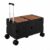 Jinhxofs Outdoor Folding Cart Utility Wagon Foldable Storage Cart Rolling Crate Wheeled Trolley Hard Sided with Pull Handle Wood Grain Panel Suitable for, Black, Large 150L
