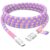 Jiunai Beaded USB A to USB C Cable 6ft Long Cute Fast Charge Cable for CarPlay 27W Type C Charger USB to USB-C Beaded Phone Charger for iPhone 17 16 15 Galaxy S26 S25 iPad/Pixel Women Girl Purple Pink