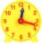 Jizlan Yellow 4 Inch Learning Clock Time Model Teacher Gear Clock 12/24 Hour Learning Tools Activity Toys