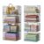 JKsmart 4-Tier Stackable Closet Organizers and Storage Shelves, Extend Clothing Closet Shelf Bins for Jeans Pants Sweaters – Wardrobe Cupboard Clothes Organizer System-Wider Mouth Design