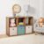 JNLABCRSU Warm Walnut 6-Cube Storage Organizer Bookcase, Vertical & Horizontal Freestanding Cube Shelving Unit, Open & Closed Back Cubby Compatible with Fabric Bins
