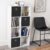 JNLABCRSU White 8-Cube Storage Organizer Bookcase, Convertible Vertical & Horizontal Cubby Shelving Unit, Open and Closed Back Compartment Compatible with Fabric Bins