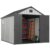 Jocoevol Outdoor Storage Shed, 8x10FT Resin Shed with Floor & Windows, Thickened Heavy Duty All-Weather Garden Tool Shed for Backyard, Patio, Lawn, Gray