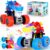 JODUDLR Dinosaur Toys for Kids 3-5,Monster Truck Toys for Ages 3-4,Light-Up Sounds Toddler Boy Toy,Push and Go Cars Kids Baby Toy for 3 4 5 Year Old Boys (Blue, Medium)