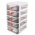 JOINPAYA 5-layer Plastic Desk Organizer Drawers, Mini Desktop Storage Box for Office and School Supplies, White Stackable Multi-function Plastic Drawer Organizer for Desk Accessories