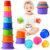 jojnawa 8 Pcs Stacking Cups Baby Stacking Toys, 8 Colors Educational Nesting Cups, Montessori Stacking Toys for Toddler Gifts