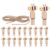 jojofuny 60pcs Mini Wooden Bee Clips with Rope for Notes and Snack Bags