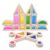 JOLKID Wooden Building Blocks with Rainbow Acrylic Windows – 24pc Classic Montessori Stacking Set – Screen-Free Educational STEM Construction Toys for Toddlers Ages 18M+