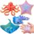 JOLLFY 4 Pack 3D Printed Articulated Ocean Animals Fidget Toys, Flexible Octopus, Stingray, Starfish & Axolotl Sea Creature Set, Sensory Desk Toys, for Kids Teens Adults