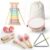 JOLLITO 9-Piece Kids Musical Instrument Set, Wooden Montessori Percussion Toys for Toddlers 1-3, Macaron Pastel Colors Xylophone Tambourine Maracas with Storage Bag, Preschool Educational Gift