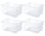 JollyPack Clear Plastic Storage Bins, 4 Pack